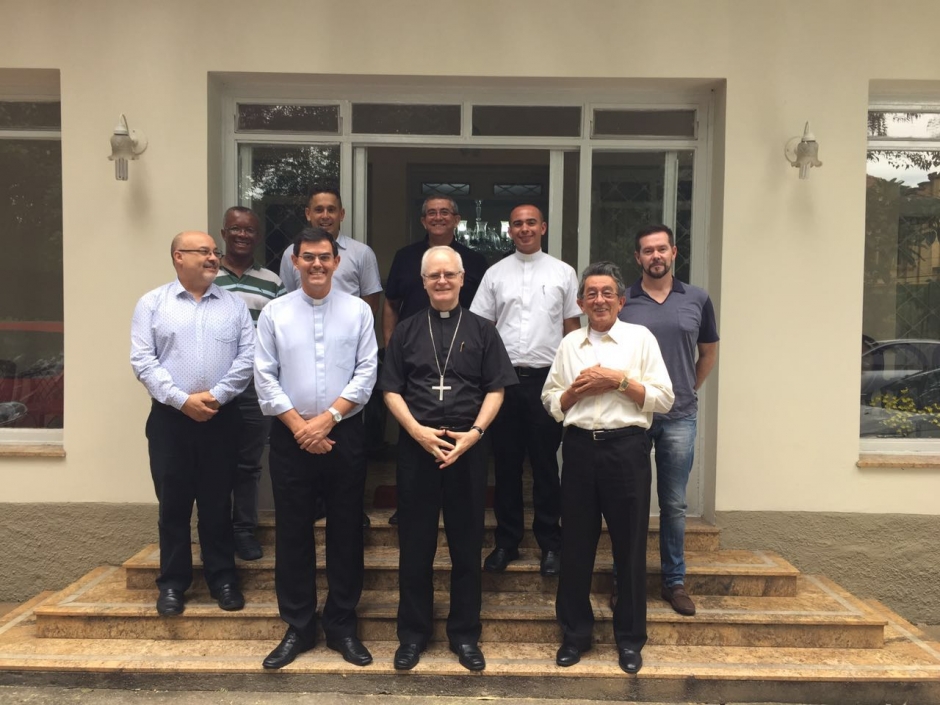 Dom Odilo e padres da Região Belém com o bispo nomeado, Luiz Carlos Dias
